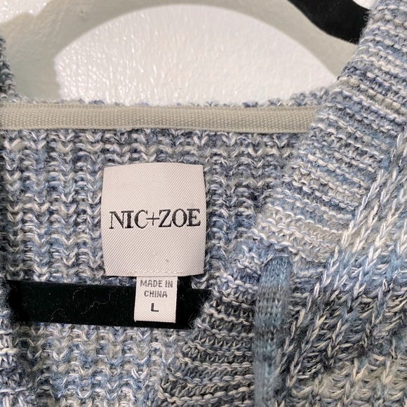 Nic+Zoe Autumn Sky Blue zip up hooded cardigan Great condition .Size Large. - Picture 3 of 9